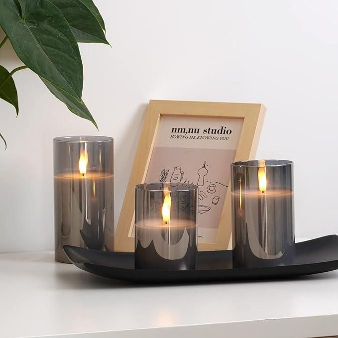 Magic Grey Glass Flameless Candles